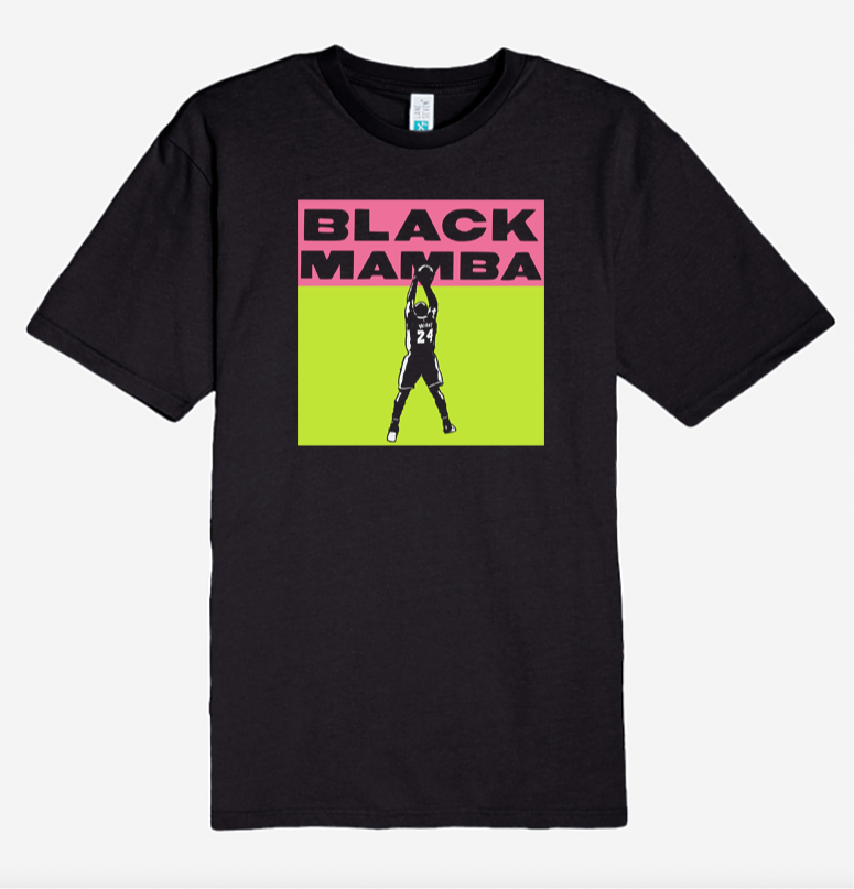 Black Mamba Collection White Tee, pink / green